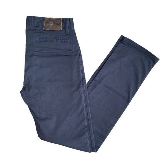 Naked & Famous Pants Mens 30x32 Slim Straight Chino Stretch Navy Blue - Picture 1 of 6
